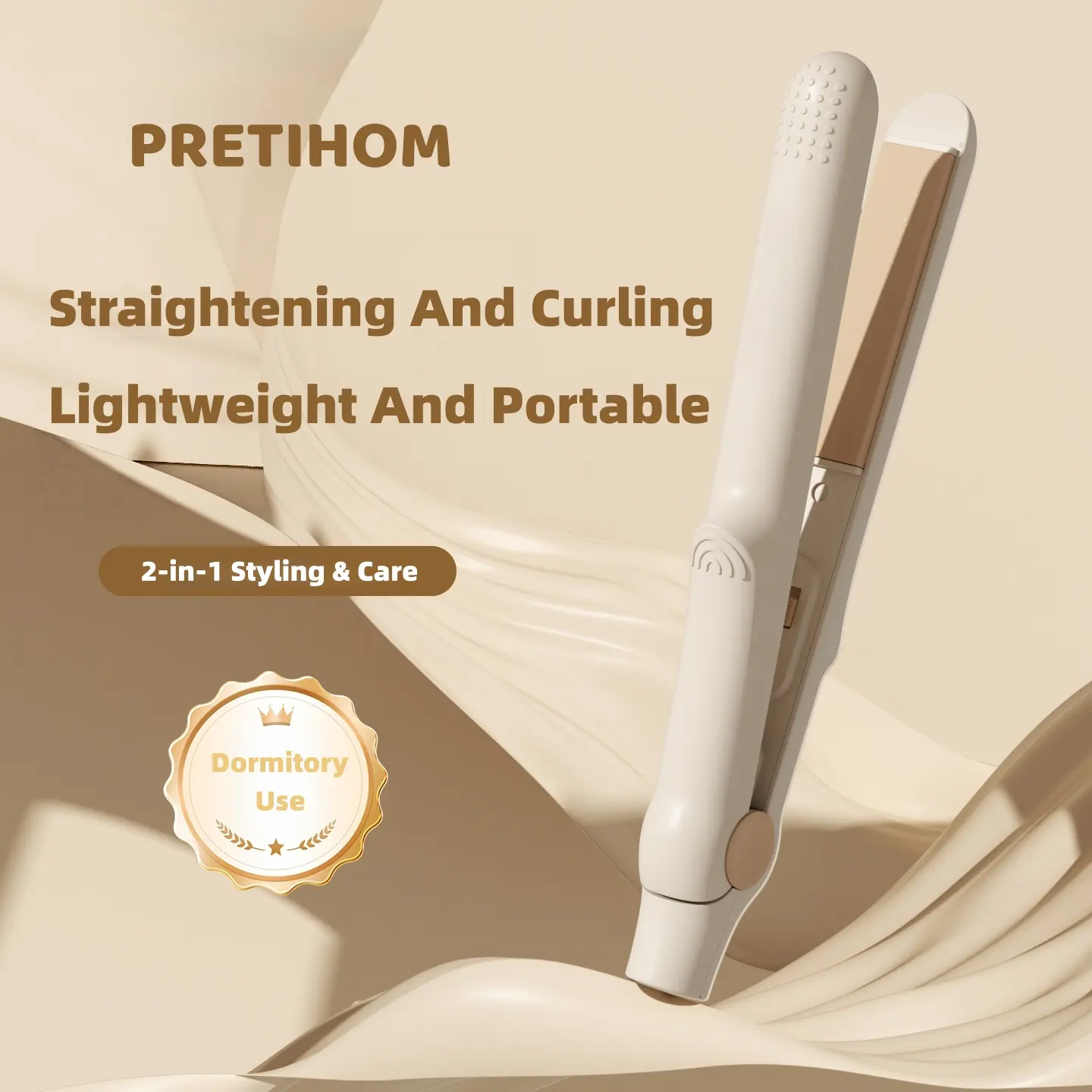 Pretihom Mini Portable 2-in-1 Hair Straightener and Curler Pretihom Mini Portable 2-in-1 Hair Straightener and Curler