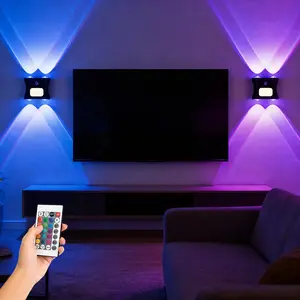 2 Pack No Drilling 16 Color Changing RGB Magnetic LED Wall Sconce, Motion Sensor Rechargeable Wall Light, Cordless Touch Control Dimmable Night Light, No Wiring No Hassle Smart Lamp for Bedroom Hallway Staircase Doorway
