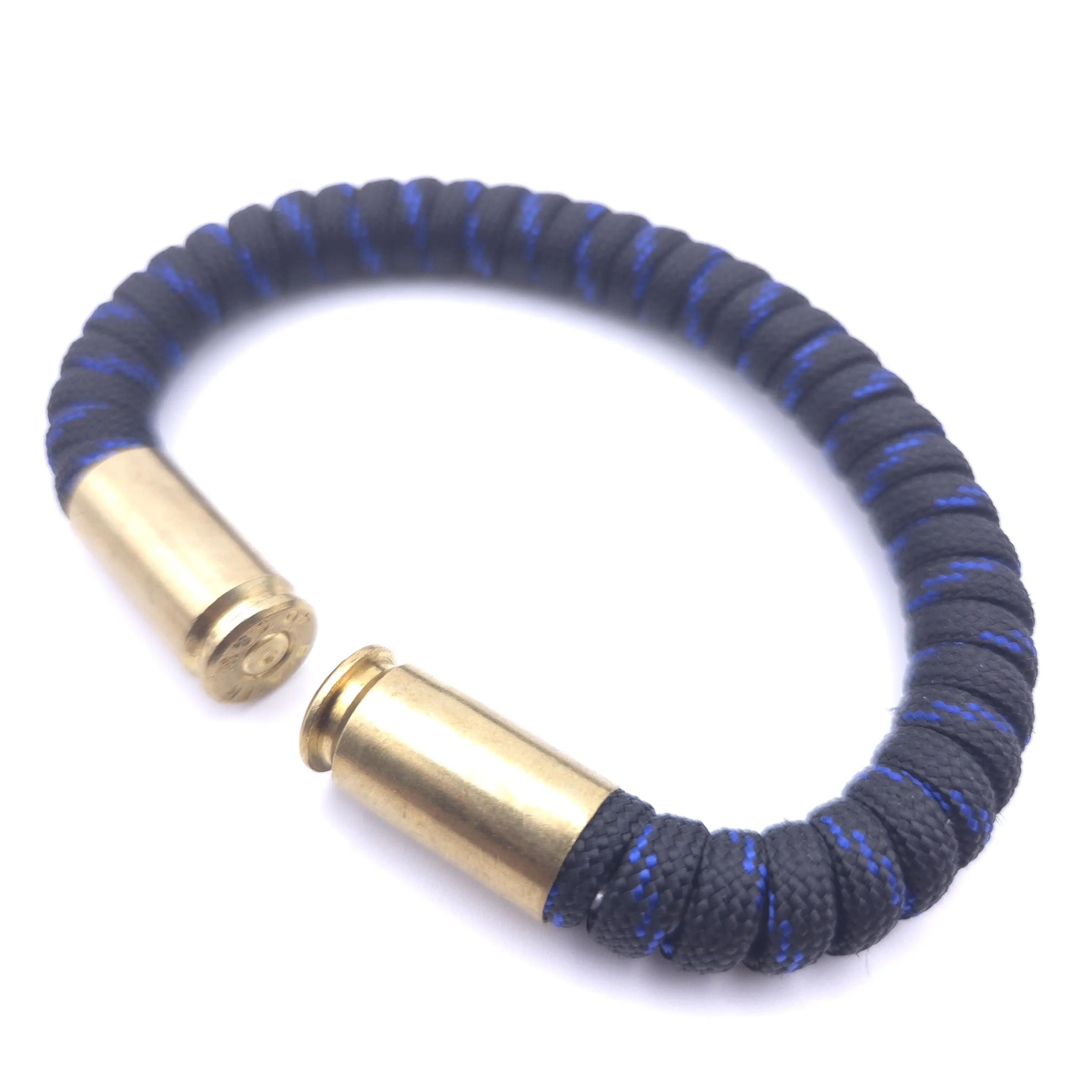Thin Blue Line Bullet Casing Bracelet, Fashion Costume Jewelry Accessory for Men