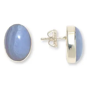 Mine Finds by Jay King Blue Lace Agate Sterling Silver Earrings