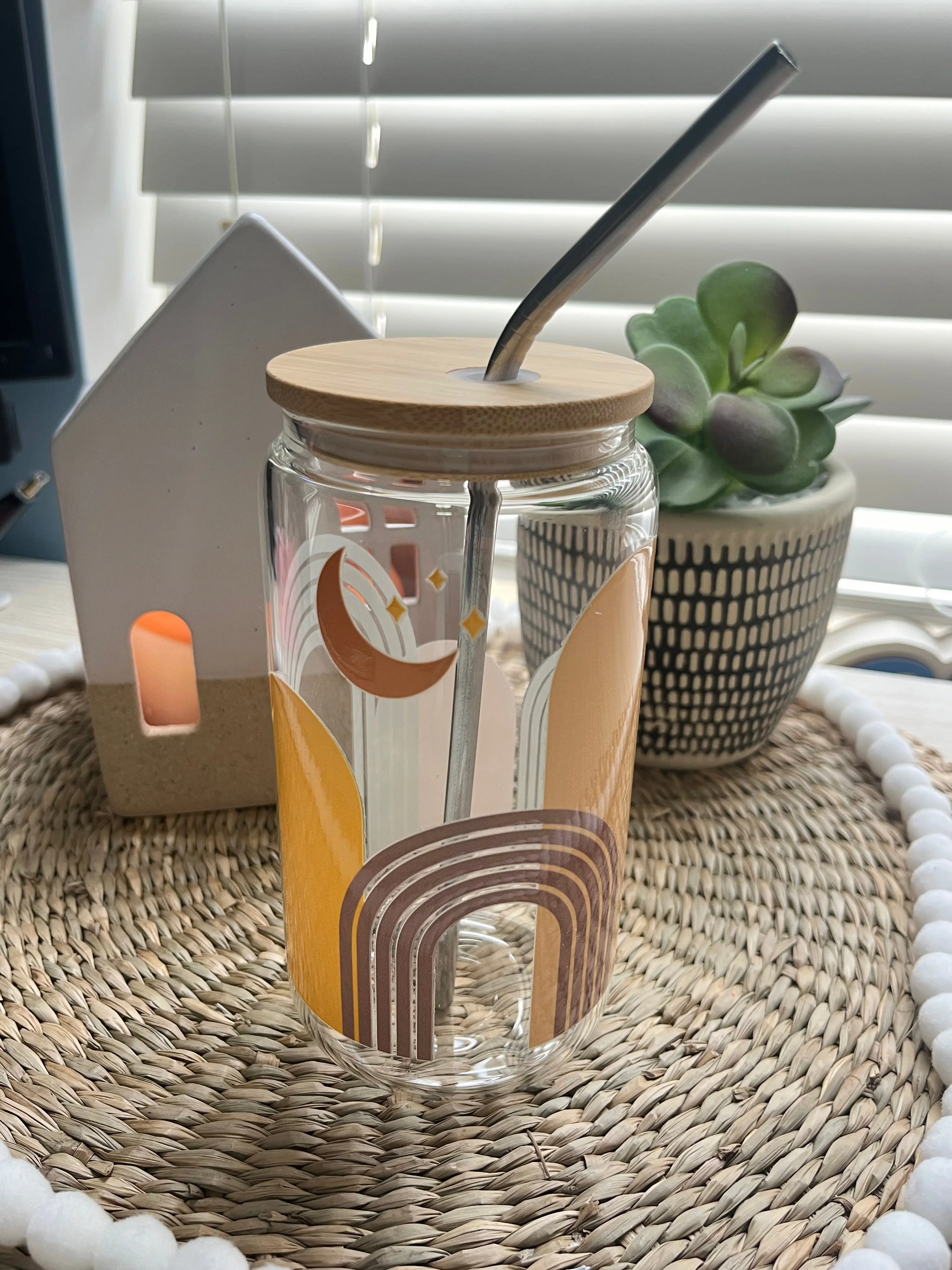 Celestial Arches Mystic Boho Glass Cup