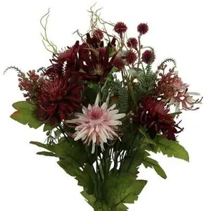 16"L Daisy/Leaf/Fern Bush Bouquet