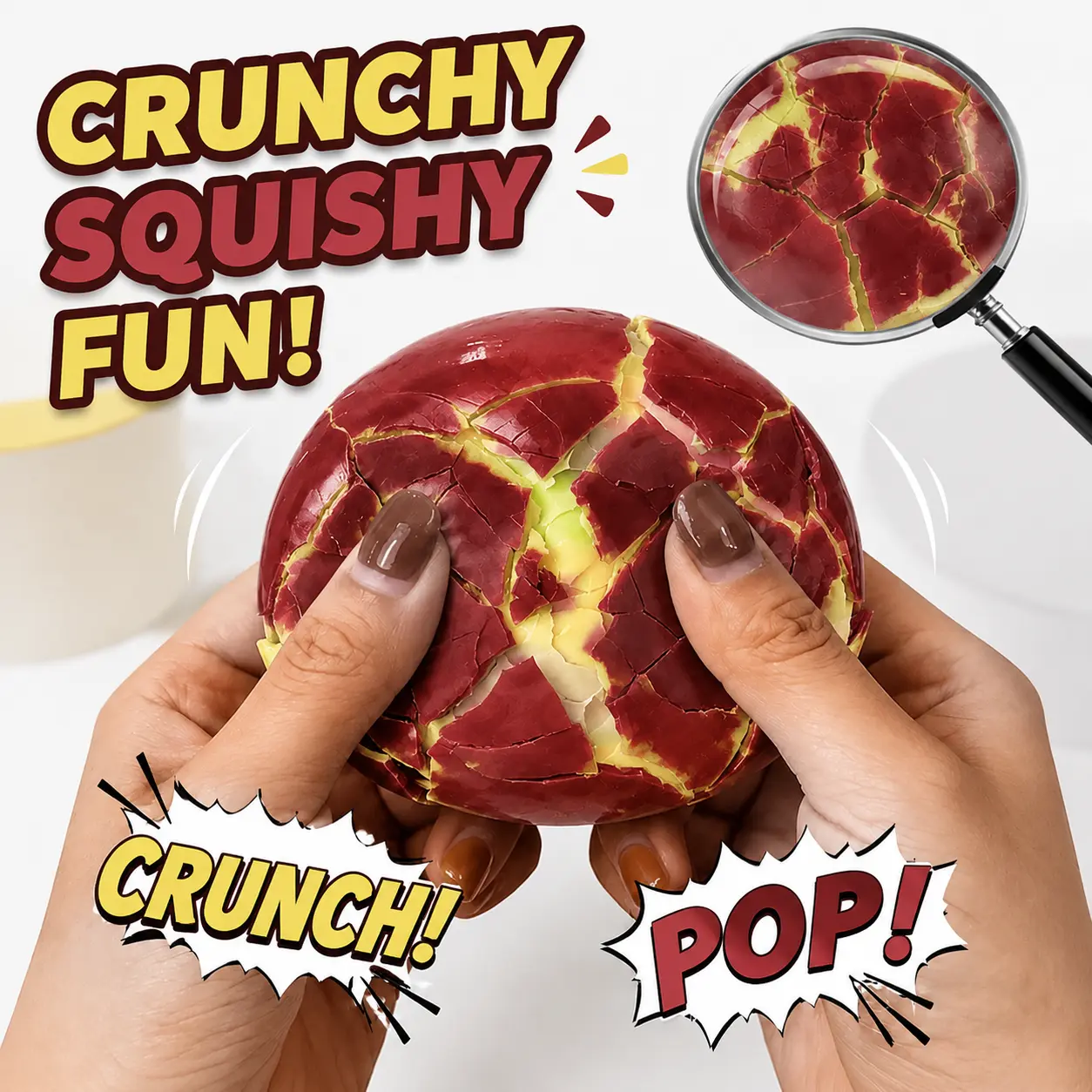 1-6PCS Crispy Sound Squeeze Stress Balls Soft Sound Making Fidget Toys Adult Sensory Decompression Squeeze Toy