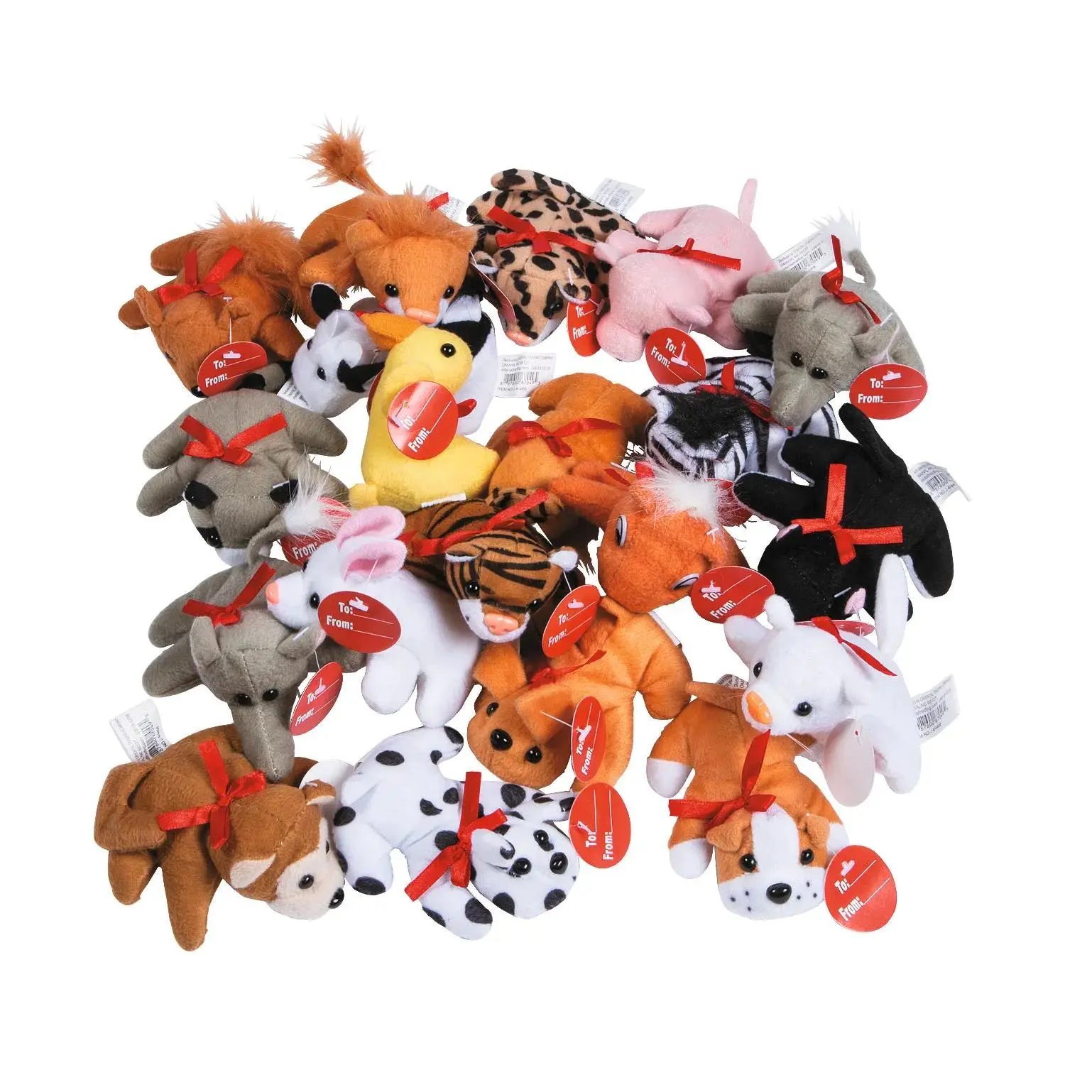 3 1/2” Bulk 48 Pc. Mini Gift Exchange Stuffed Animal Assortment, Cute Animal Design, Cute Stuffies