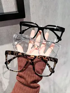 Women Casual Style Classic Square Elegant Clear Glasses, PC Frame, Geometric Pattern, All Seasons, Decorative Lens, Daily Life, Driving, Camping, Fishing, Square Browline Glasses