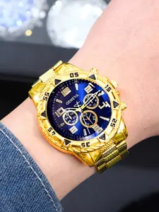 Men's Quartz Watch Set, Casual Fashion Alloy Band, Ideal Gift for Men, Perfect for Daily Wear, 6 Piece Set