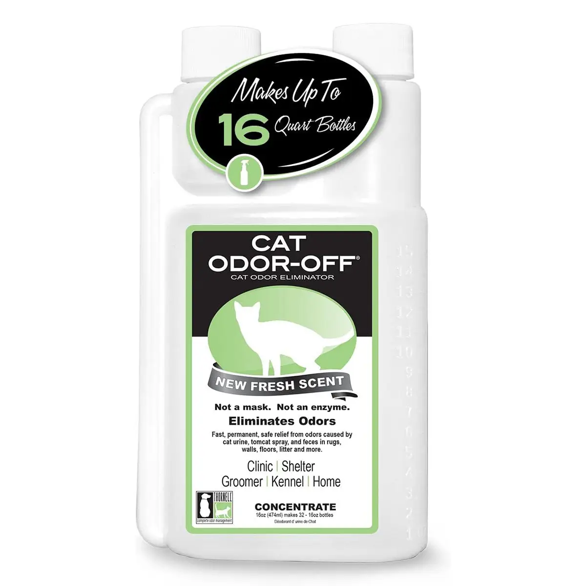 Cat Odor-Off Concentrate Odor Eliminator – for Pet Urine Odor, Tomcat Spray, Feces on Carpet & Litter Boxes – Original and Fresh Scent 16 oz