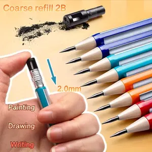 8pcs Premium 2.0Mm Mechanical Pencil Set with Built-In Lead Sharpener, - for Drawing And Writing, School And Office Supplies Art Pen