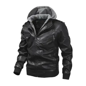 Wear men's jackets, hooded jackets, PU motorcycle leather jackets, men's synthetic leather motorcycle jackets, second-hand bicycles, bombers, military jackets in autumn and winter