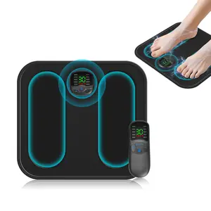 EMS Foot Massager Mat, Rechargeable Foot Stimulator with Remote Control, 10 Modes 30 Intensities Electric Foot Massager Pad, Portable Feet Massage Machine for Home Office Use