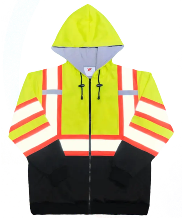 Full Zip Reflective Sweatshirt Hoodie / Thermal Liner