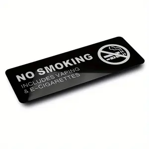 Minimalist Acrylic No Smoking Sign - Self-Adhesive Waterproof Wall Sticker For Airbnb & Business Acrylic Stickers