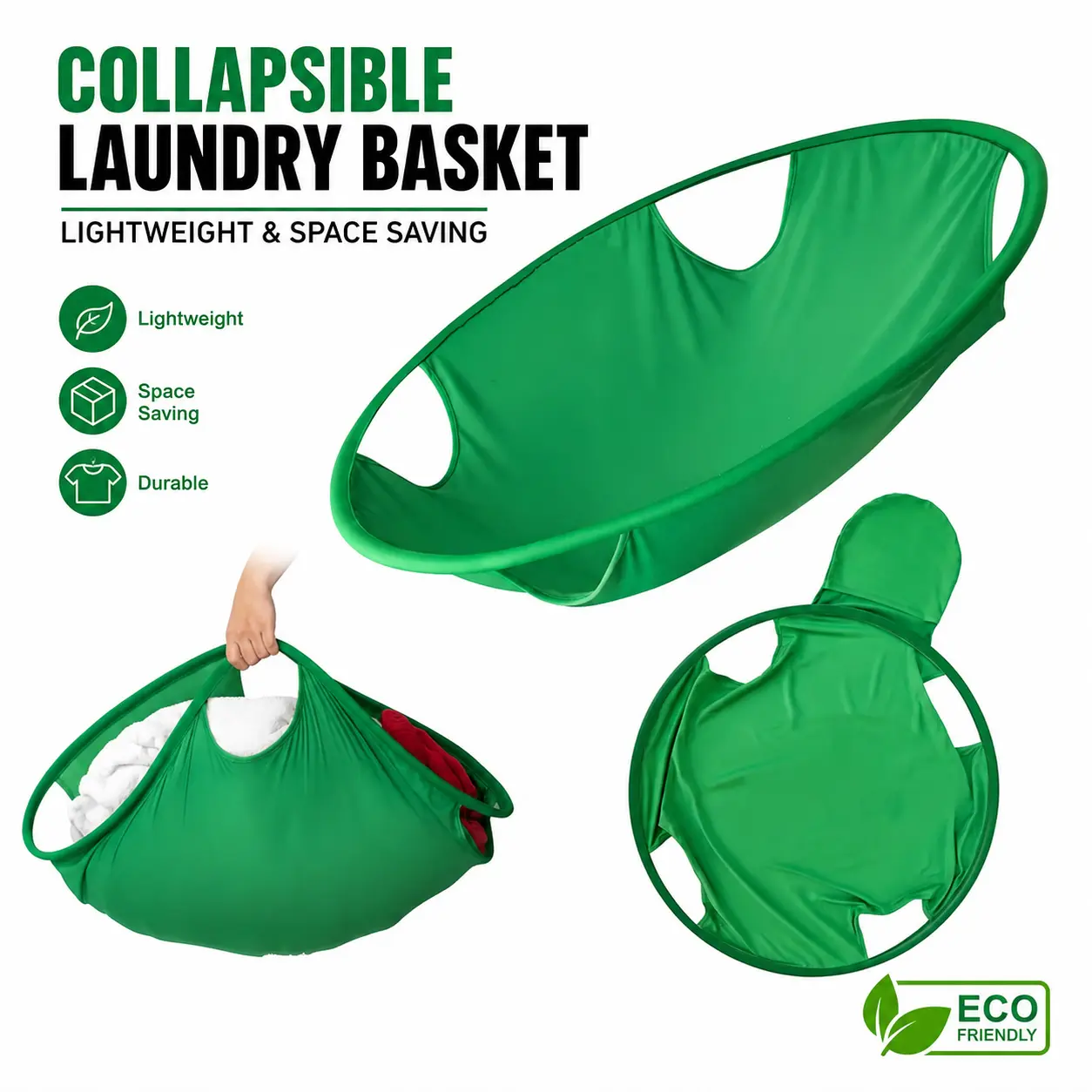 Foldable Laundry Basket Bag, Collapsible Dirty Clothes Hamper with Revolutionary Folding Design, Portable Laundry Organizer for Washing Machine & Dryer, Space-Saving Home Storage Basket