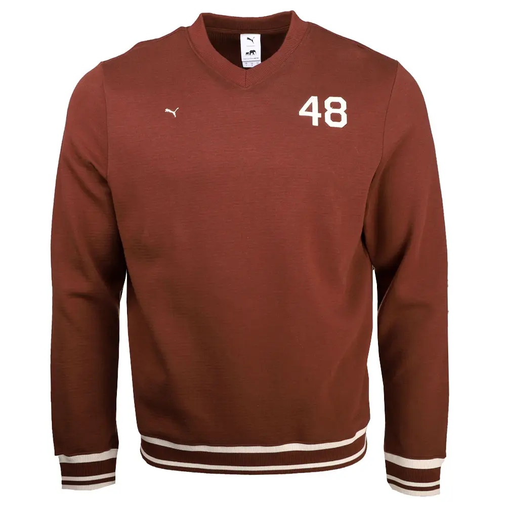 PUMA Mens X The Brooklyn Circus V-Neck Sweatshirt Casual - Brown