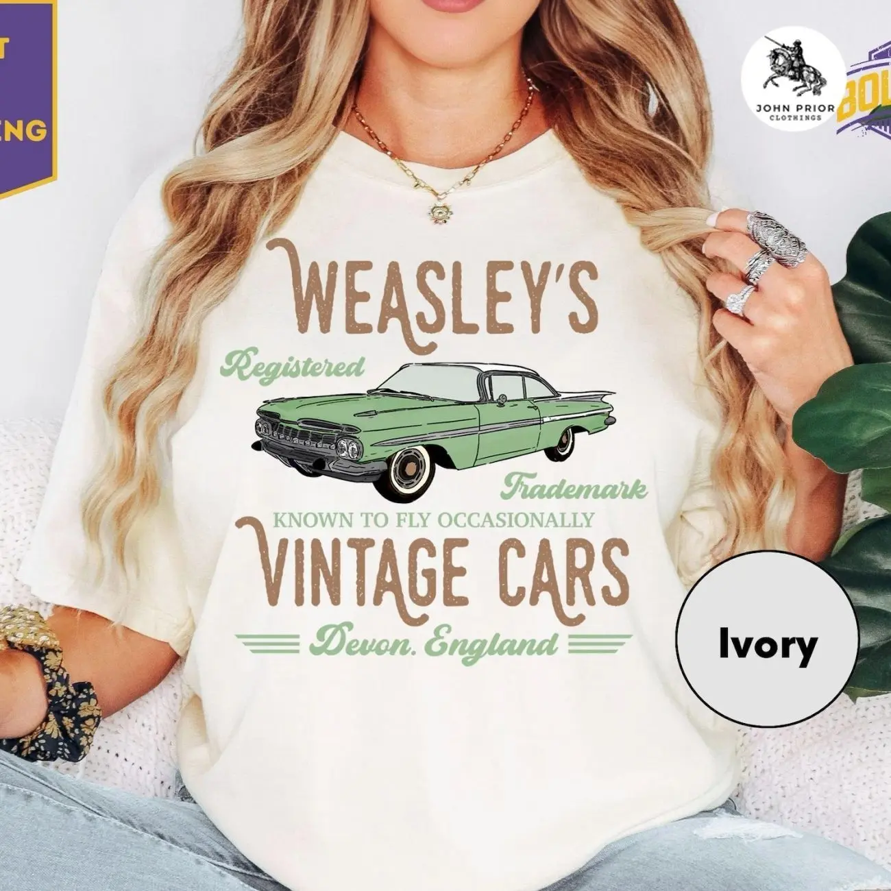 Comfort Colors® Wizard Flying Car Shirt, Vintage Flying Cars, Wizard Shirt, Weasley Shirt, Bookish Tee, Universal T-Shirt Unisex Womenswear Graphic Tops 6I0