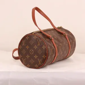 Pre-owned Louis Vuitton Monogram Papillon Barrel Shoulder Bag Brown Canvas Japan