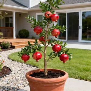 Heirloom Non-GMO Red-Skin Soft-Seed Sweet Pomegranate Tree Thrives in North & South Perfect for Pots or Gardens Blooms in Spring & Summer Abundant Fruit