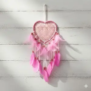Nordic Minimalist Dreamcatcher Wedding Decor Heart-Shaped LED Light Waterproof Resin Party Wall Ornament Creative Ambient Lamp for Living Room Bedroom