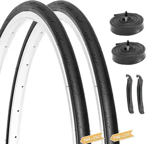 Hycline Road Bike Replacement Tire:700 X 25/28C Folding Puncture-Resistant Bicycle Tires for City Commuter Road