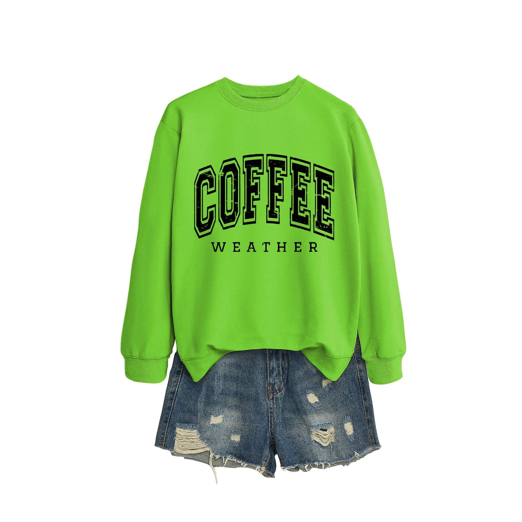 Fluorescent green hoodie (black color im