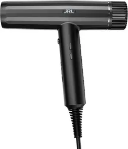 JRL Forte Pro Dryer - Professional Hair Blow Dryer with Diffuser w/Ionic Generator to Help Reduce Drying Time, Frizz and Static - Fast Hair Dryer w/ 3 Temperature Settings and Speed Settings (Black)