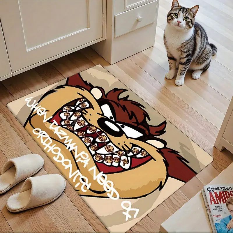 Tasmanian Devil 3 Soft Non-Slip Rug Floor Mat - Vibrant Cartoon