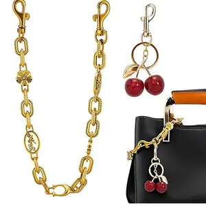 Bag Chain Charms for Handbags,Gold Purse Charm Bag Accessories for Women,Vintage Purse Extender Chain,2Pack