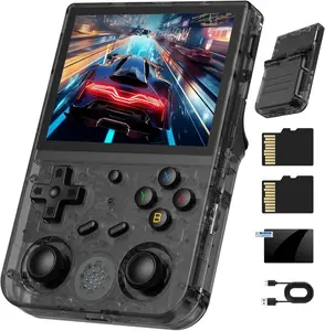 RG353VS Retro Gaming Console Handheld with 3.5 Inch IPS Screen 64G TF Card Preload 4452 Games RK3566 64bit 5G WiFi 4.2 Bluetooth Black Protection