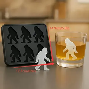 Bigfoot Ice Mold, Sasquatch Shape Silicone Ice Cube Molds, Funny Silicone Popsicle Molds for Halloween Party Drinks, Easy Release & Dishwasher Safe Utensils