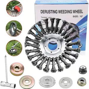 10 inch Steel Wire Grass Trimmer  with Adapter Kit,Indestructible Weed Eater ,Weed Wacker Brush    Weeds for Roadsides Courtyards