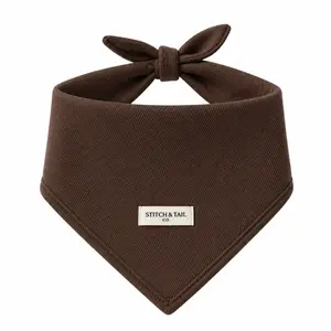 Dog Bandana - Premium Corduroy Adjustable Tie Dog Scarf , Triangular Fit) Sizes Small-Medium, Medium-Large . Stitch & Tail Co.
