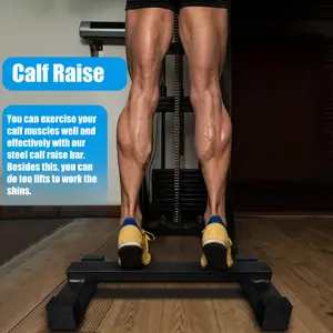 Steel Calf Raise Bar, Standing Calf Raise Machine For Calf Stretching, Squat, Foot Stretch, Anti-Slip Solid Calf Block