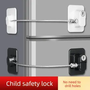 2PCS No-drill ice box lock, refrigerator lock, drawer lock, cabinet lock; multifunctional safety locks for children/babies; anti-theft protective locks