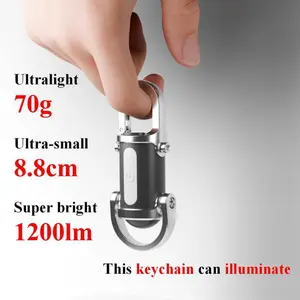 Portable Led Flashlight Usb Rechargeable Work Light Key Ring Pendant Led Flashlight