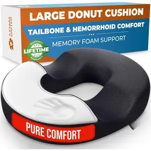 Donut Pillow   Cushion - Large Cushion for  - , , ,  Floor,  , ,  , Black