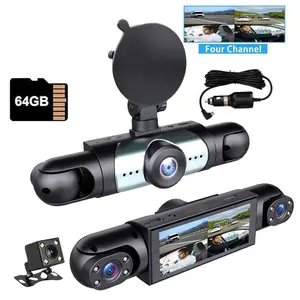 【Fathersdaygift】4 Channel  Car Dash Cam, Car DVR ，3.16 Inch, Plug and Play（No battery），Car Video Surveillance ，Holiday Gift