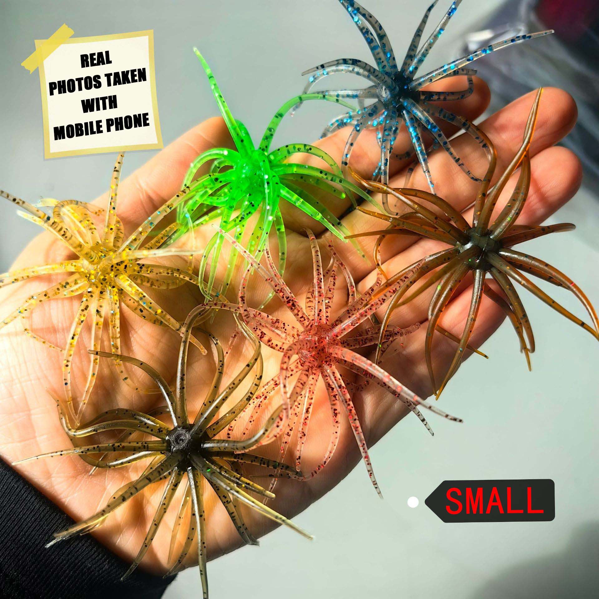2/4/6Pcs Sea Urchin Bait Soft Artificial Fishing Lures Set Plastic Realistic Dice Lure for Bass Mandarin Snakehead Catfish Pike Trout