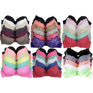 Women's Pack of 6 Random Assorted Print Bras (Sizes 30A to 46DDD)2026
