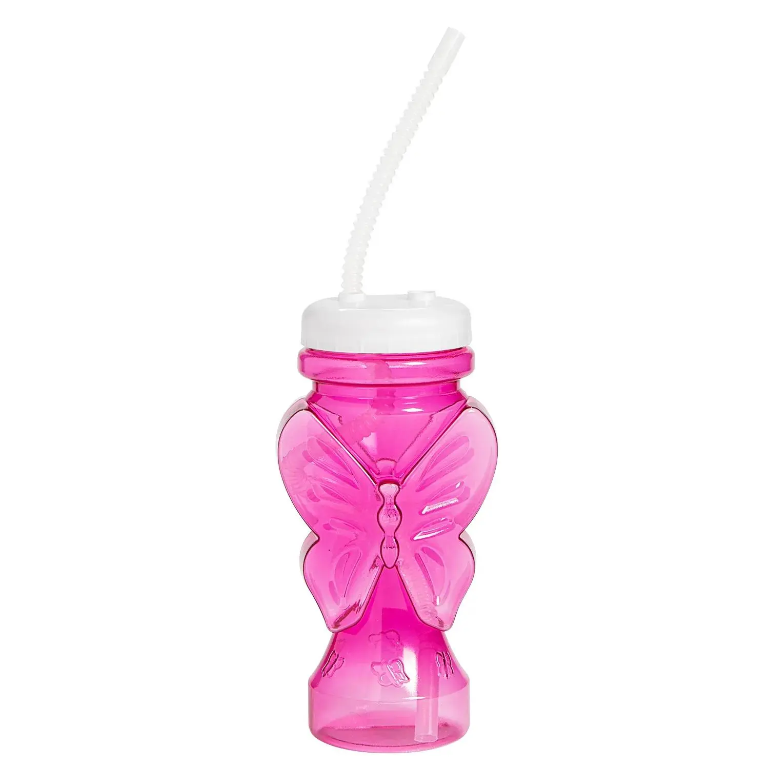 14 oz. Butterfly Reusable Plastic Cups with Lids & Straws - 6 Ct.