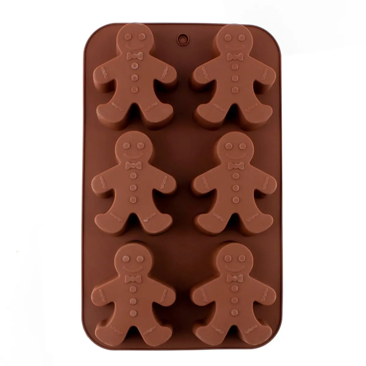 Gingerbread Themed Silicone Ice Tray - Flexible Mold with Themed Shape, 10" L x 6.25" W Perfect Gingerbread Man Designs, Kitchen & Bar Utensil for Mixology, 10X6.25 In