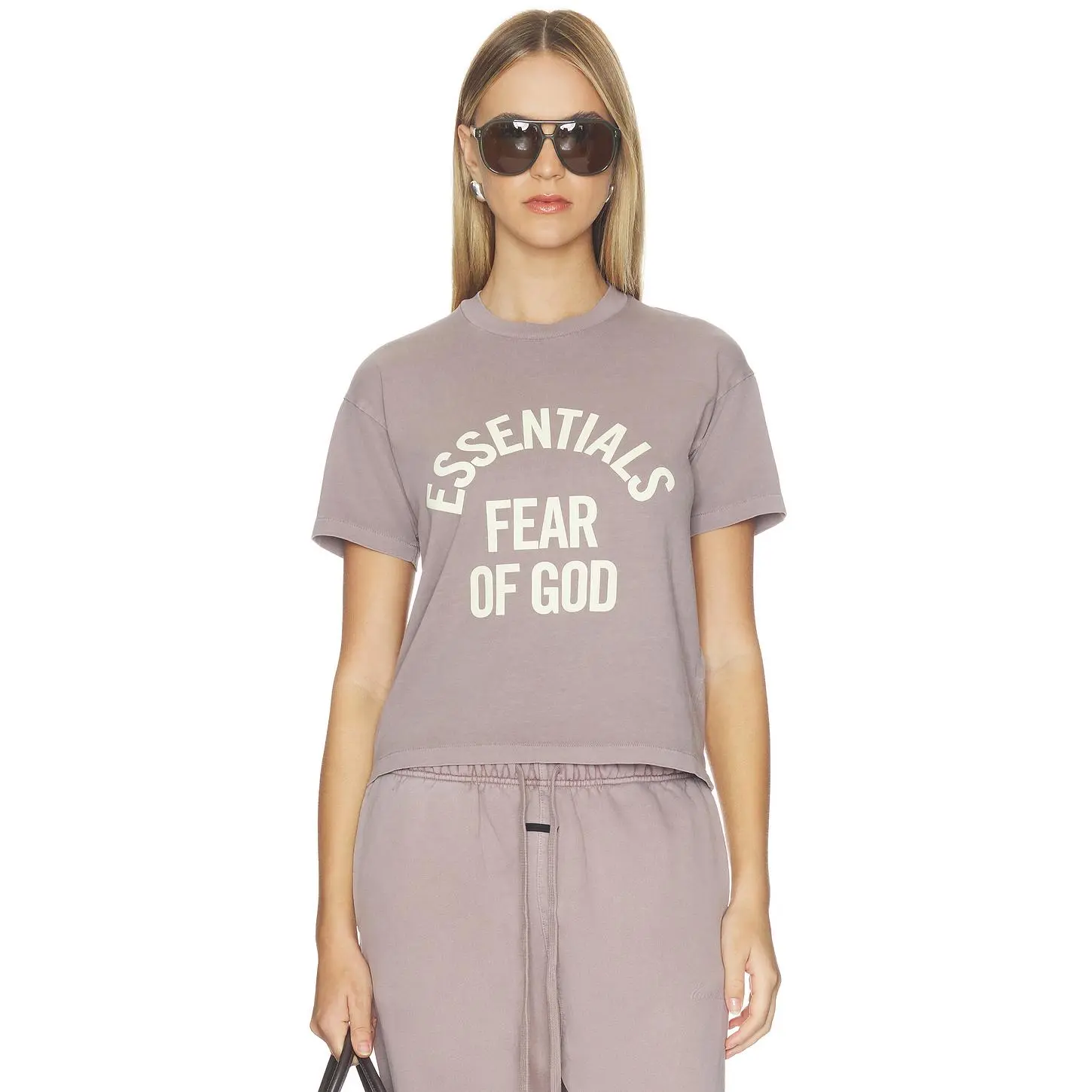Fear of God ESSENTIALS Campus Classic Short Sleeve Tee in Faded Mauve