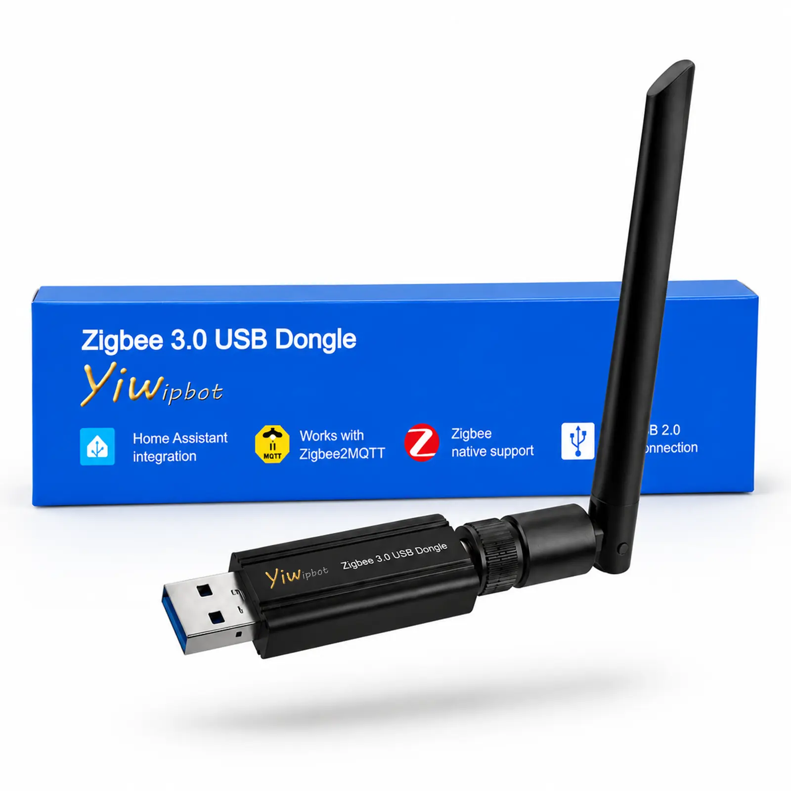 Zigbee 3.0 Smart Hub Coordinator Dongle - 1-Pack Black & White USB 2.0 Adapter, Plug & Play Wireless Gateway for Home Assistant Zigbee2MQTT, IoT Home Automation Router Extender Receiver