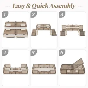 COSTWAY - 2 Pack Stackable Storage Containers Rolling Plastic Storage Bins