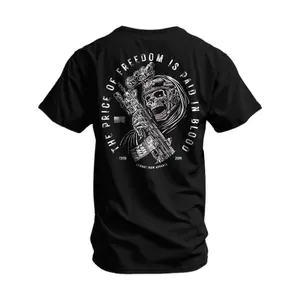 180gMen's Pure Cotton T-Shirt, Featuring A Combat Iron Graphic And A Free-Spirited Design, Making It A Stylish Gift Choice For Friends.