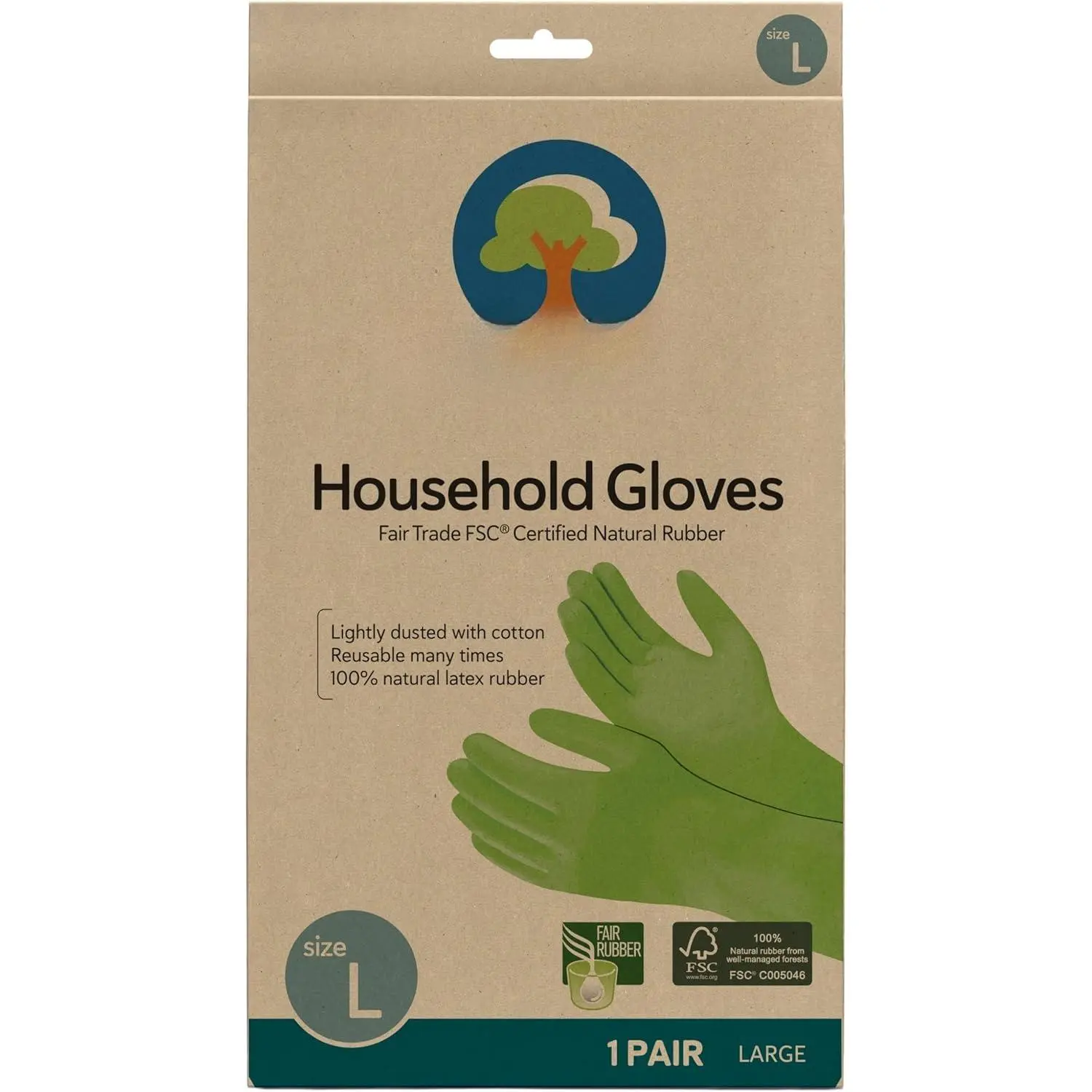 Latex Cleaning Gloves, Large Size - 1 Pair - For Gardening, Dishwashing Tasks, Gardening/Dishwash, 1 Pair (Pack Of 1)