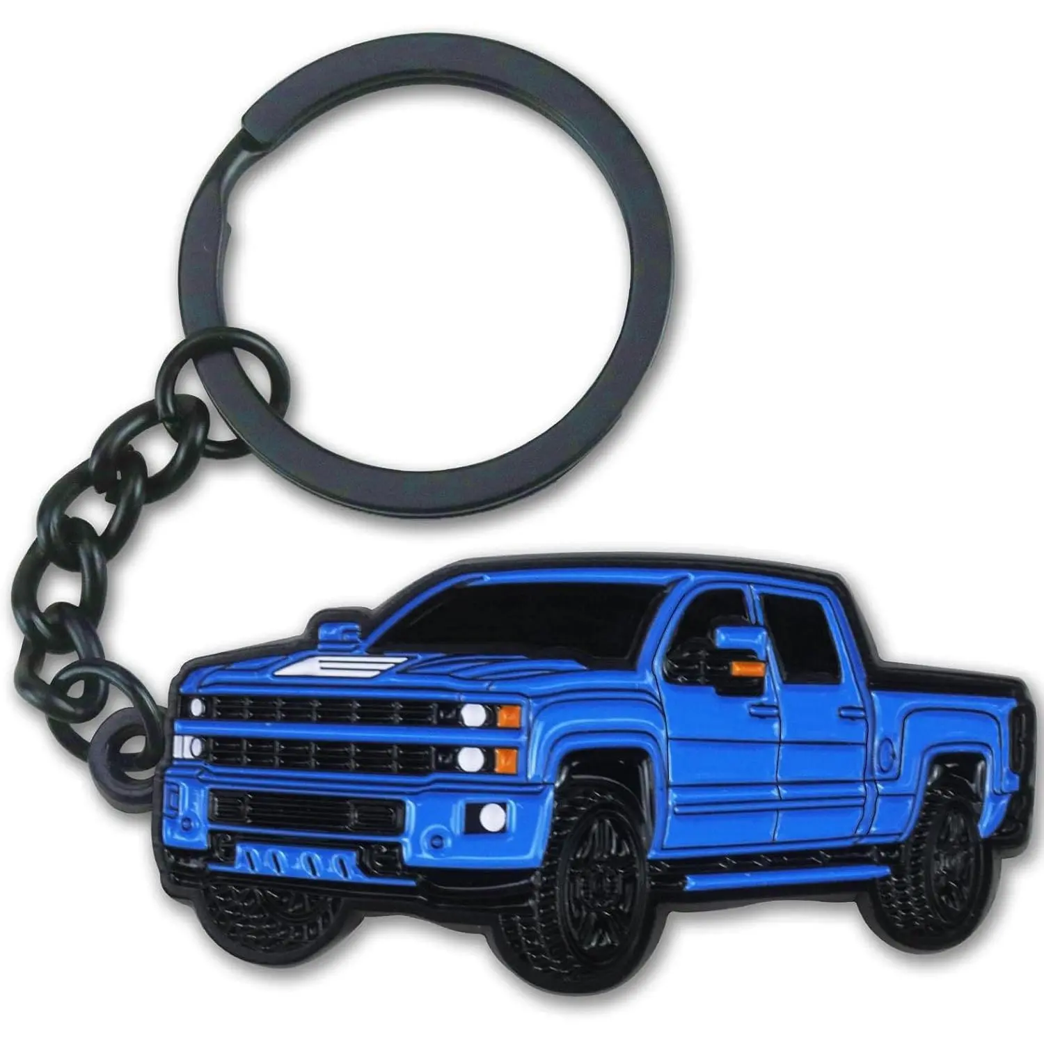 Metal Material Car Key Chain - 2 x 1 Inches Chevy Silverado 2015-2022 Car Interior Accessory, Key Holder for Bags, Birthday Gift for Friends, Vehicle Collectible Decor