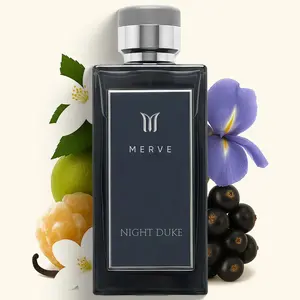Merve Night Duke Cologne For Men 3.4 oz | Long Lasting 12+ Hours | Amber, Bergamot, Ambergris, Citrus, Aquatic, Floral, Marine | Eau de Parfum | Vegan & Cruelty Free | Gift for Him
