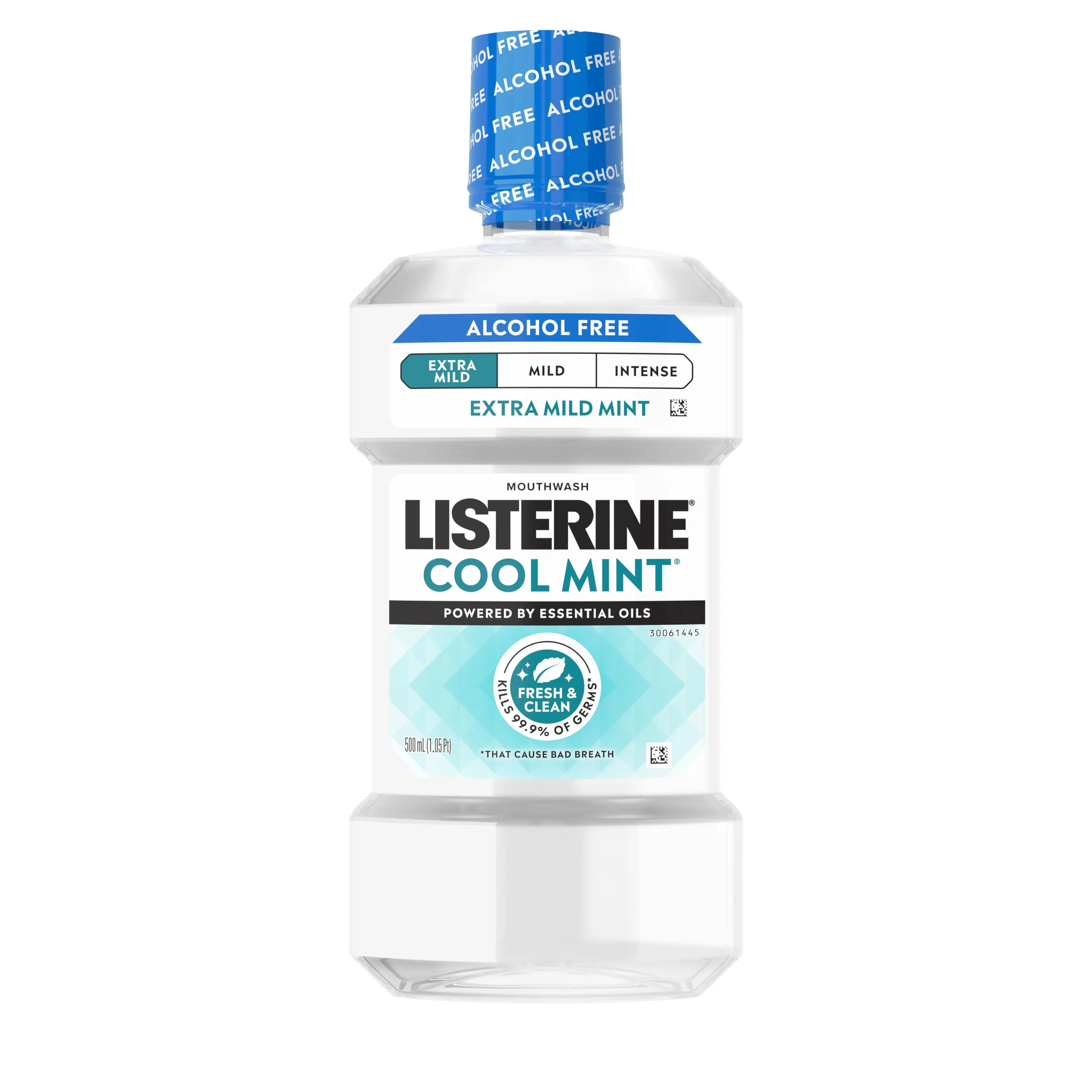 Listerine Extra Mild Alcohol-Free Mouthwash, Cool Mint, 500 mL