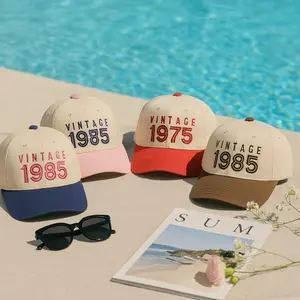 Vintage Embroidered 1985 Hat, Custom Birthday Trucker