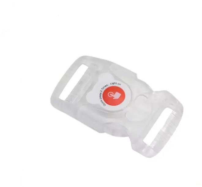 Plastic Side Release Buckle - Clear with  LED